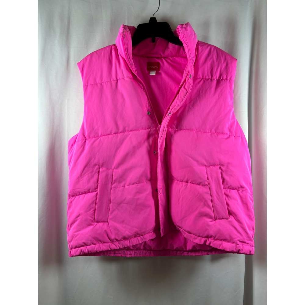 Wondershop Target Neon Pink Puffer Vest Womens Large Quilted Sleeveless